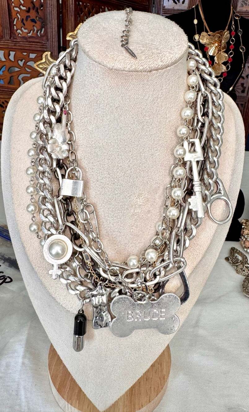 Harley Bruce Choker, Multi-charm Necklace. Statement Necklace. Cosplay Jewelry -